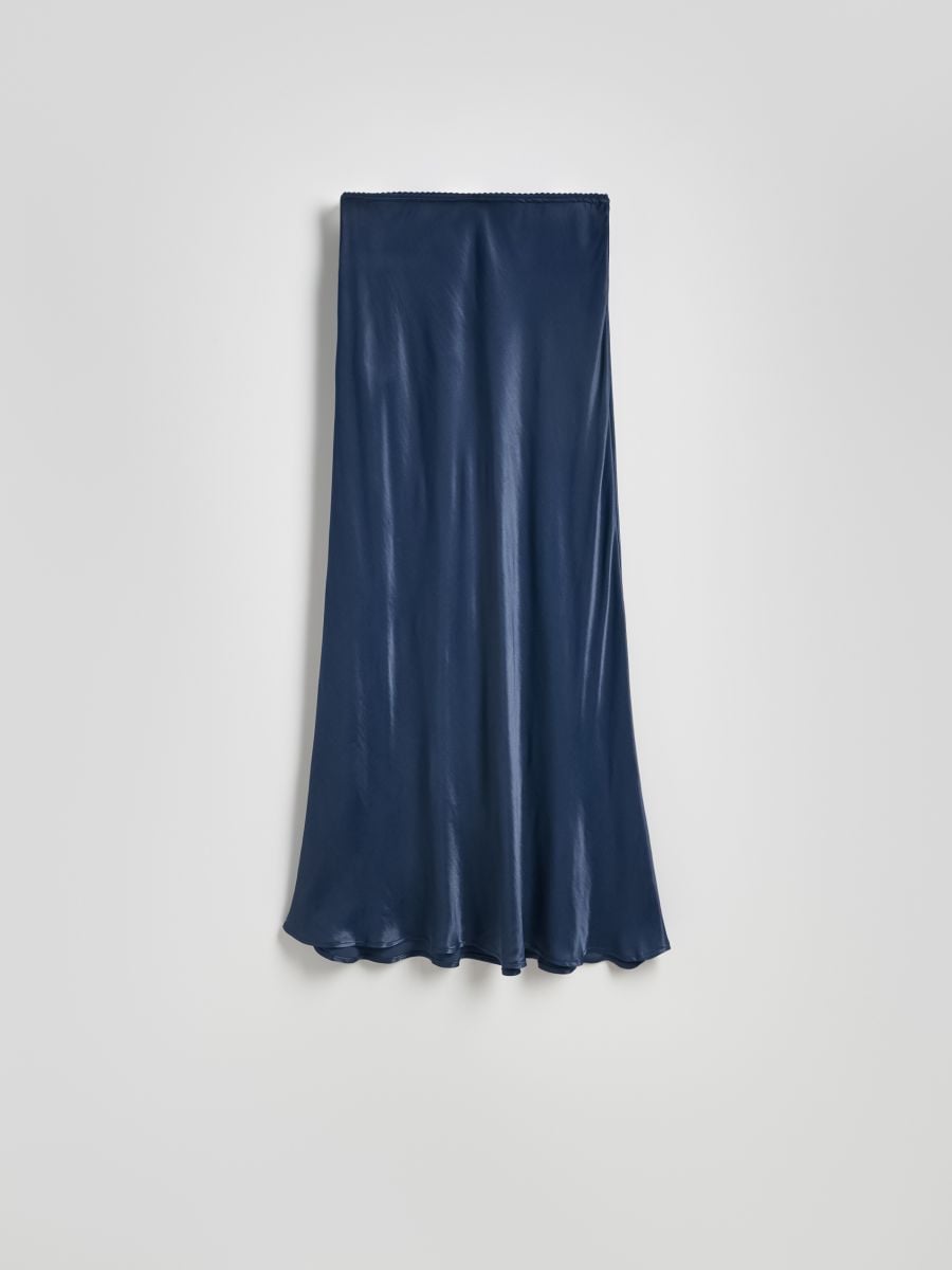 Midi krilo iz satena - navy - RESERVED - 5