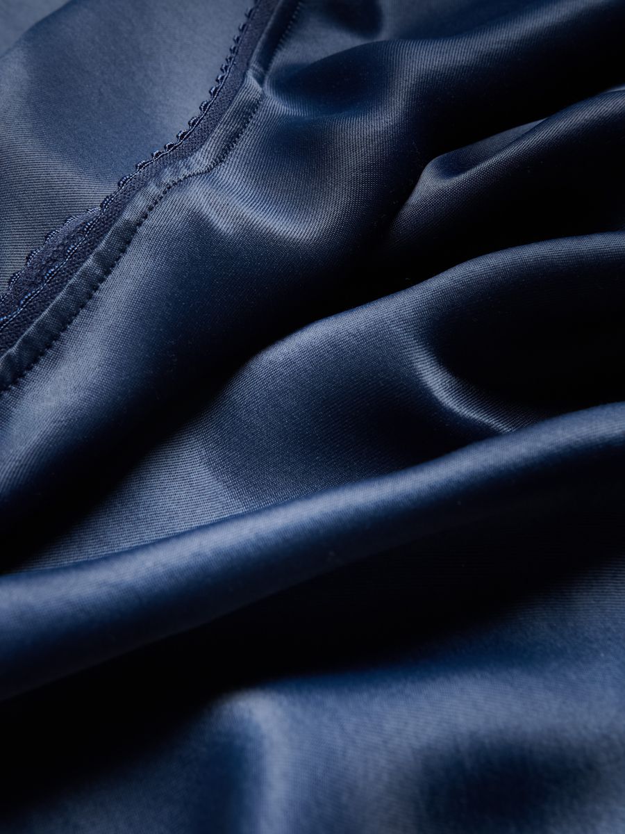 Midi krilo iz satena - navy - RESERVED - 6