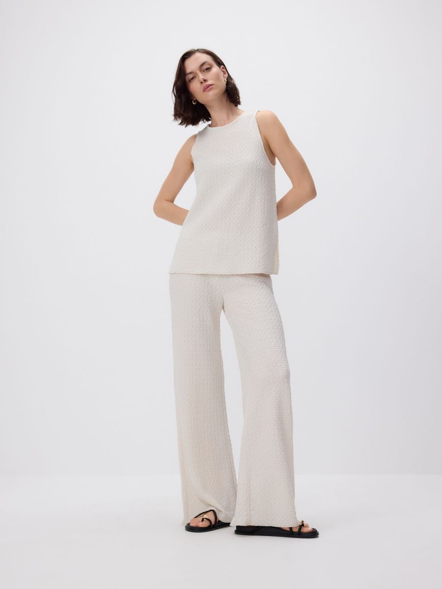 Textured top - cream - RESERVED - 2