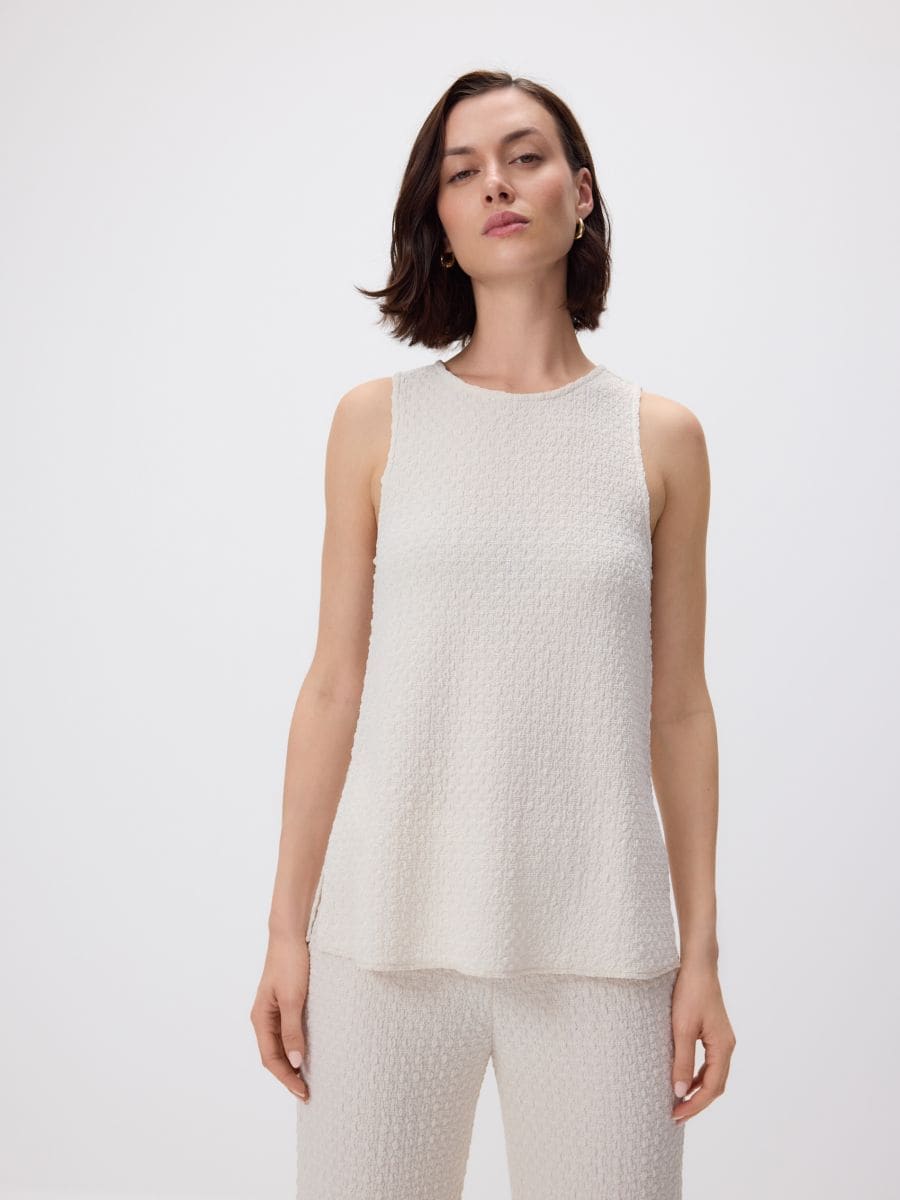Textured top - cream - RESERVED - 3