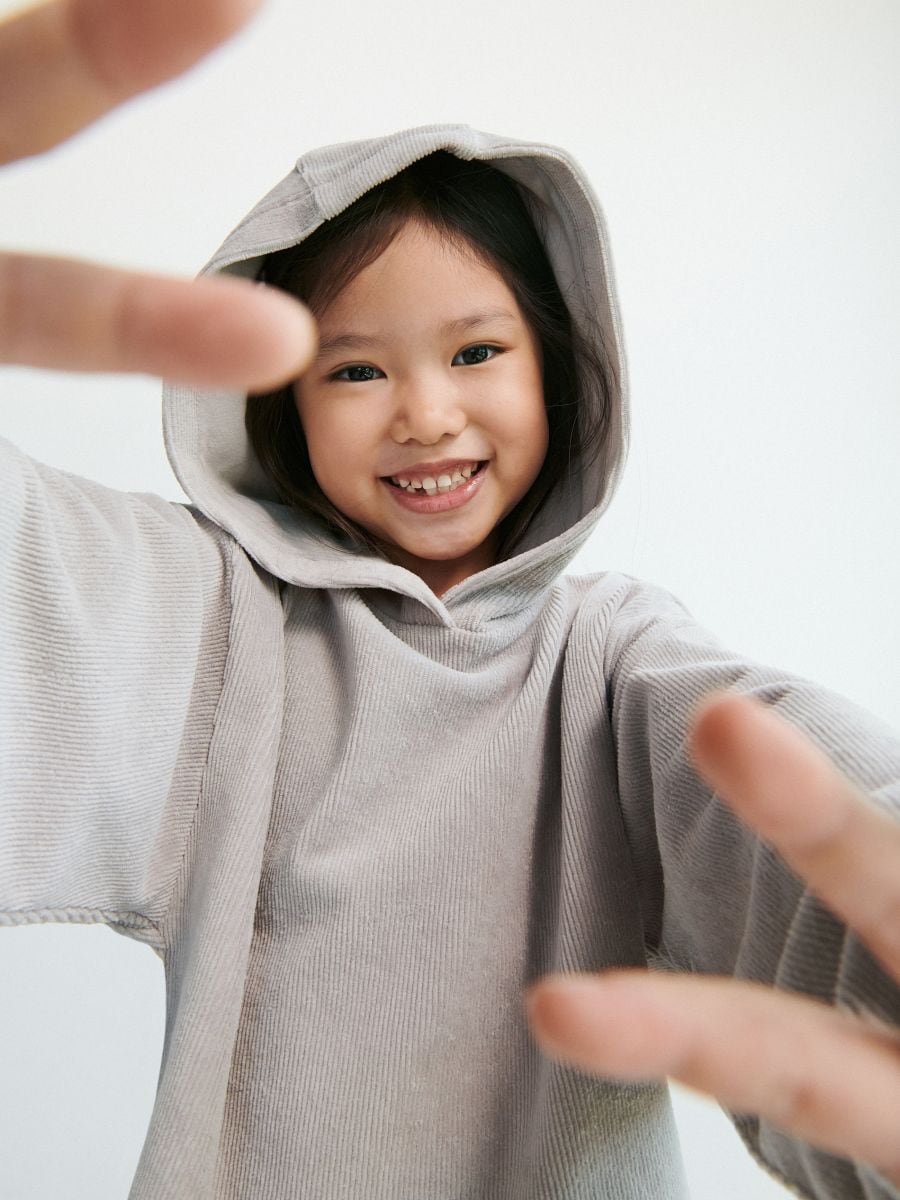 Corduroy hoodie - light grey - RESERVED - 4