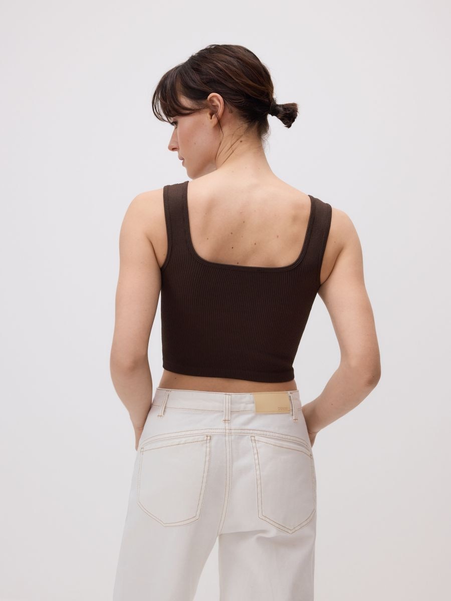 Cami crop top - dark brown - RESERVED - 2