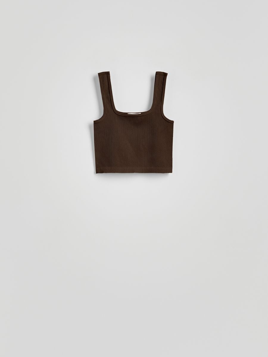 Cami crop top - dark brown - RESERVED - 6