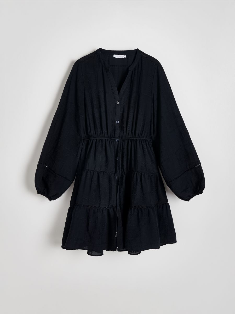 Sukienka mini z troczkami Kolor czarny - RESERVED - 9978O-99X