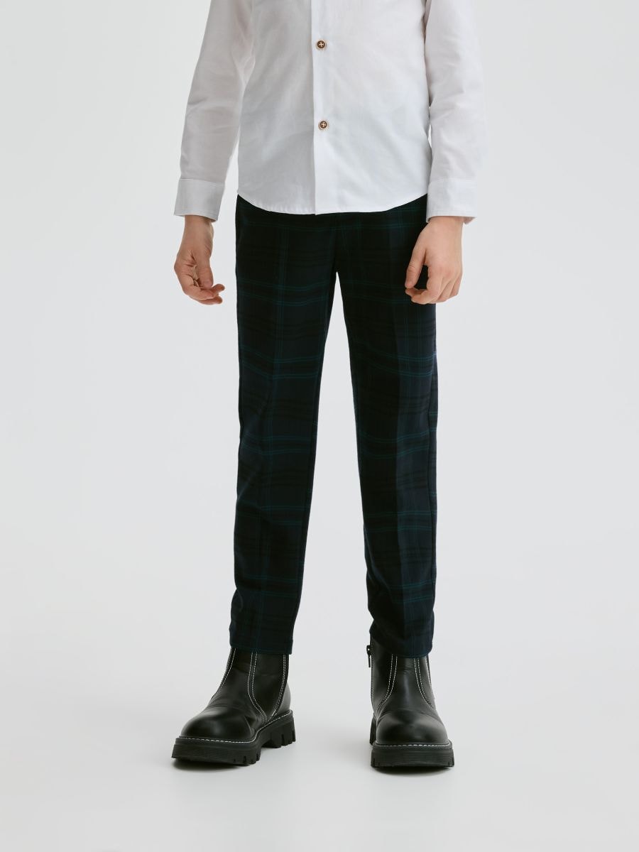 Smart trousers with viscose blend - navy - RESERVED - 3