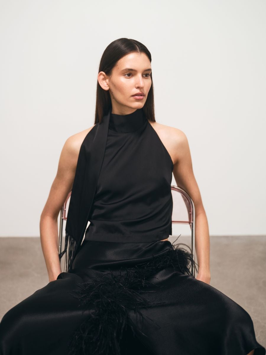 Top with fringes - black - RESERVED - 8