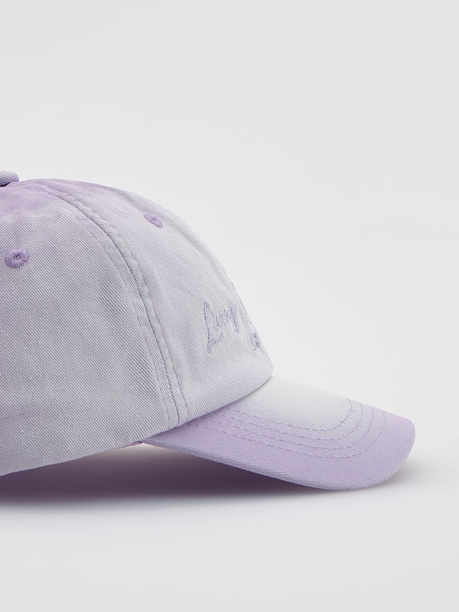 Cap with embroidery - lavender - RESERVED - 2