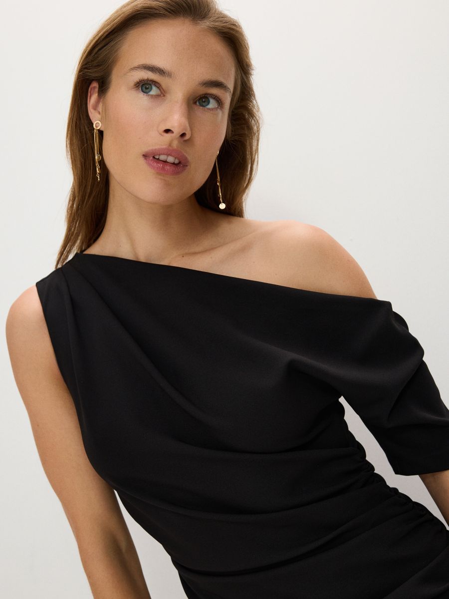 Dress with draping - black - RESERVED - 4