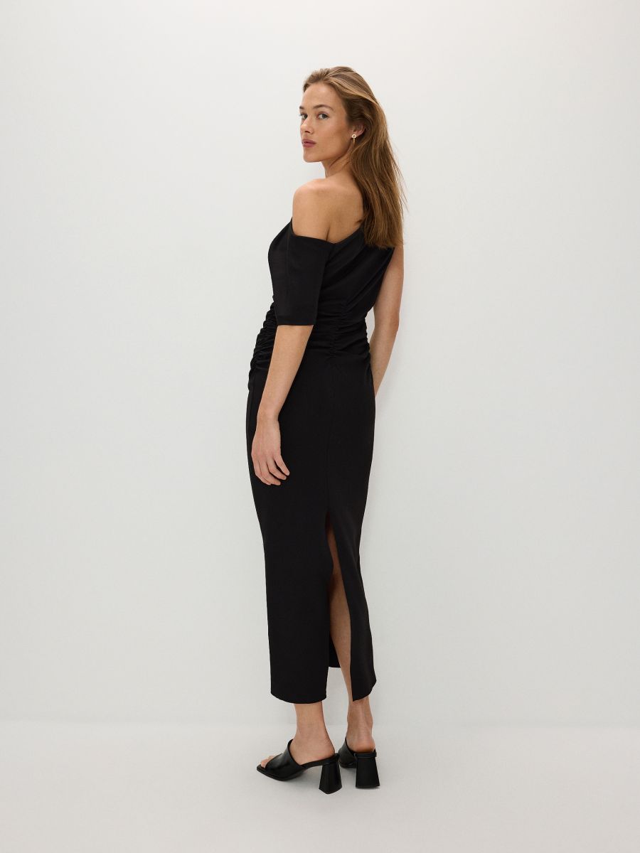 Dress with draping - black - RESERVED - 2