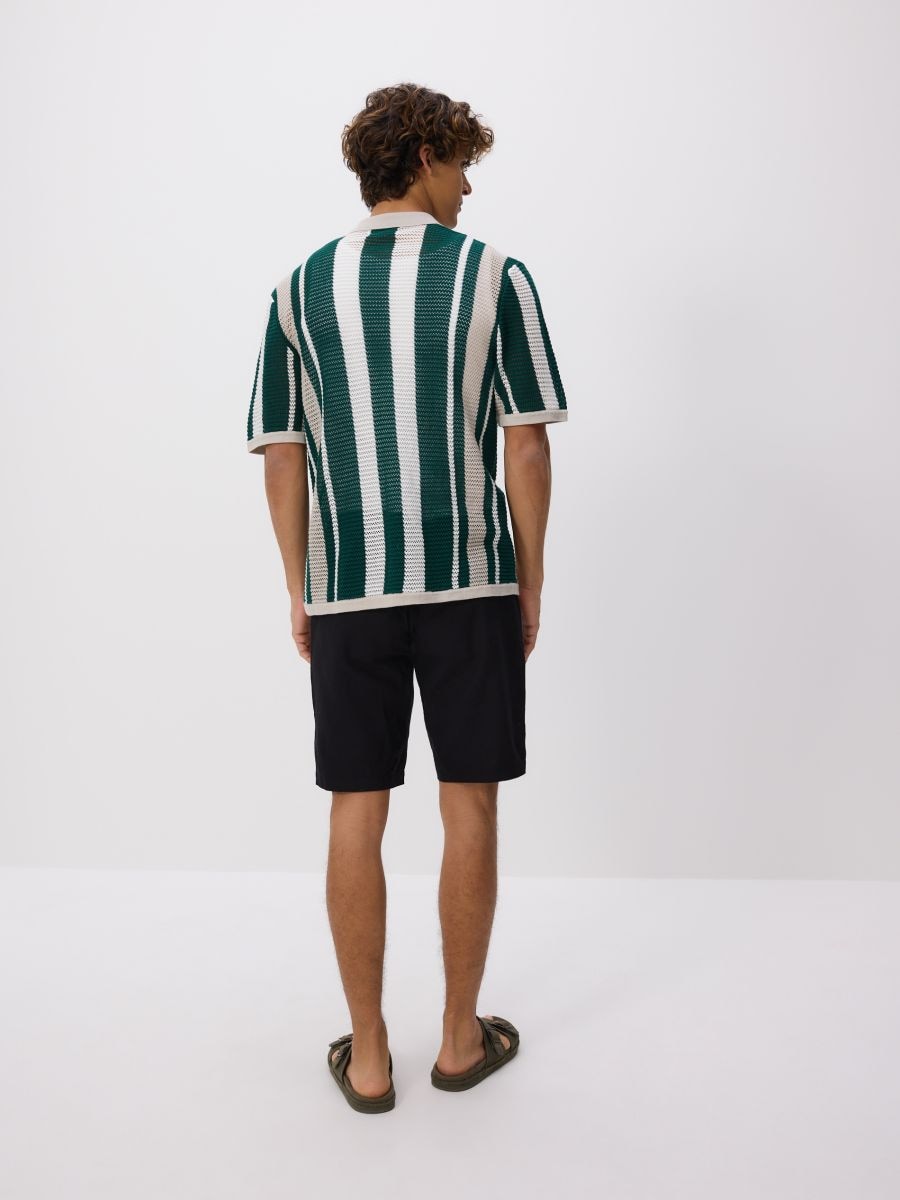 Stripe openwork jumper - dark green - RESERVED - 4