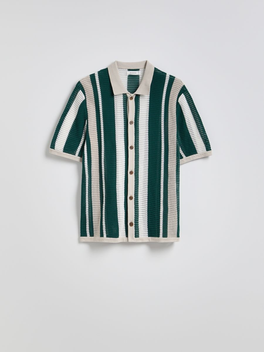 Stripe openwork jumper - dark green - RESERVED - 5