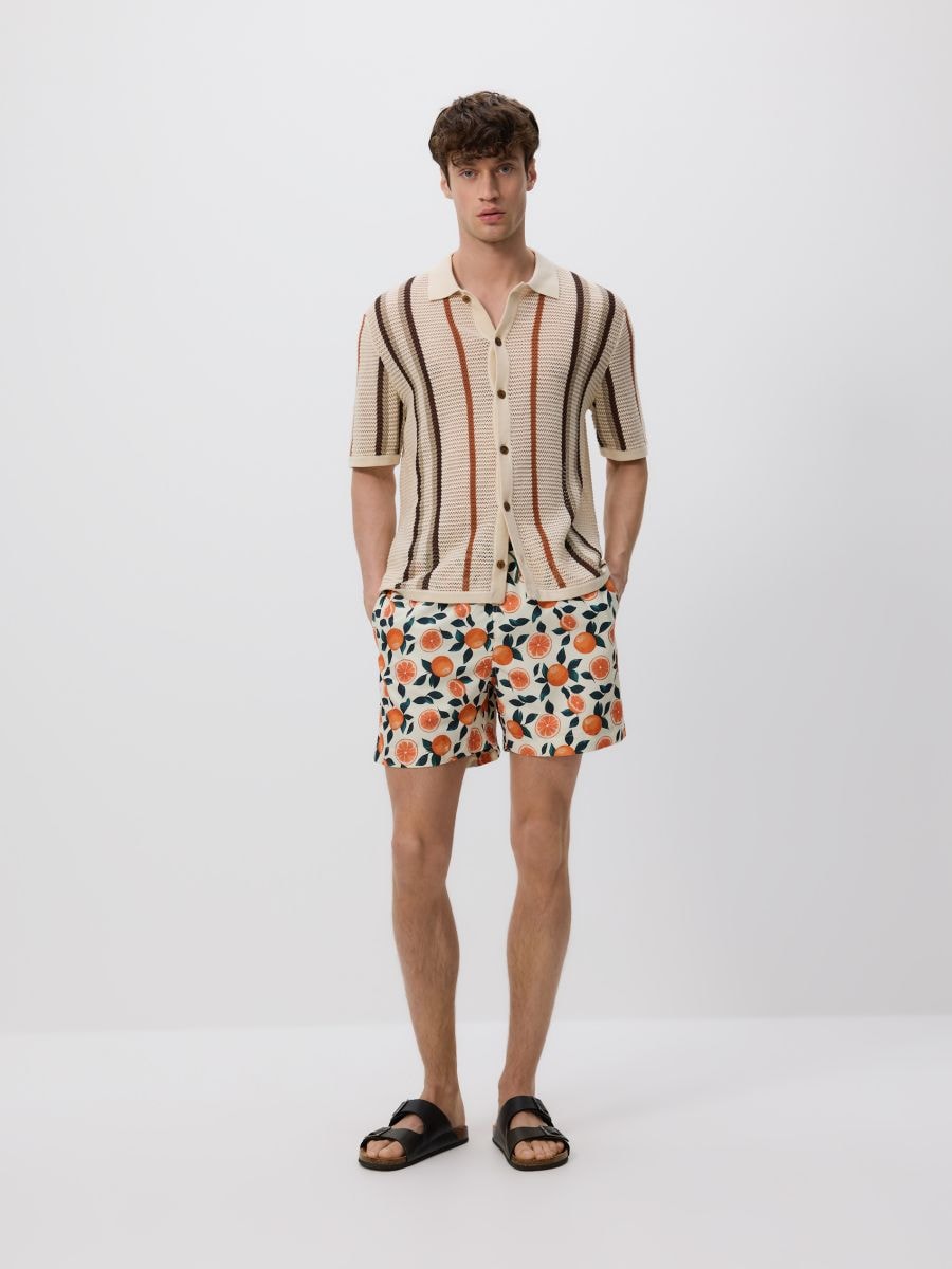 Stripe openwork jumper - beige - RESERVED - 2