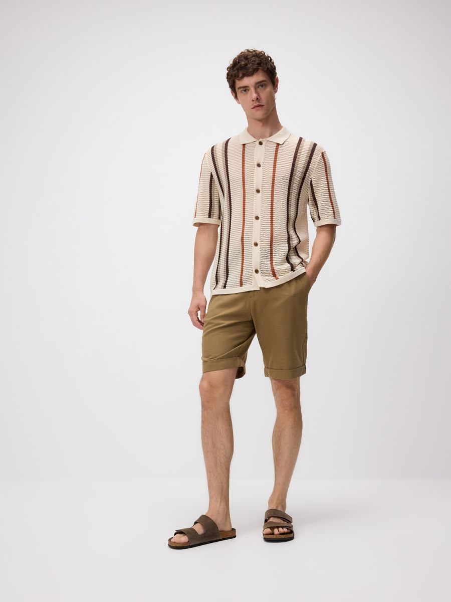 Stripe openwork jumper - beige - RESERVED - 3