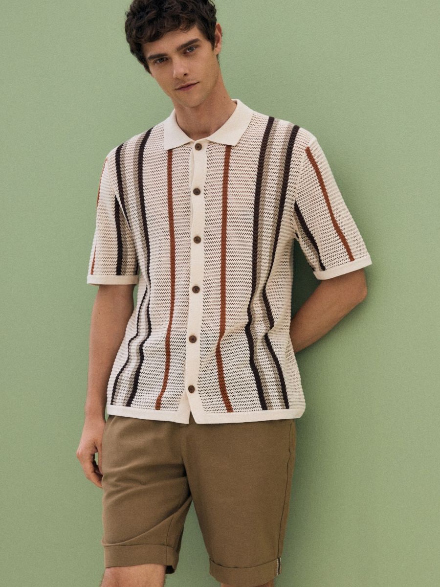 Stripe openwork jumper - beige - RESERVED - 2