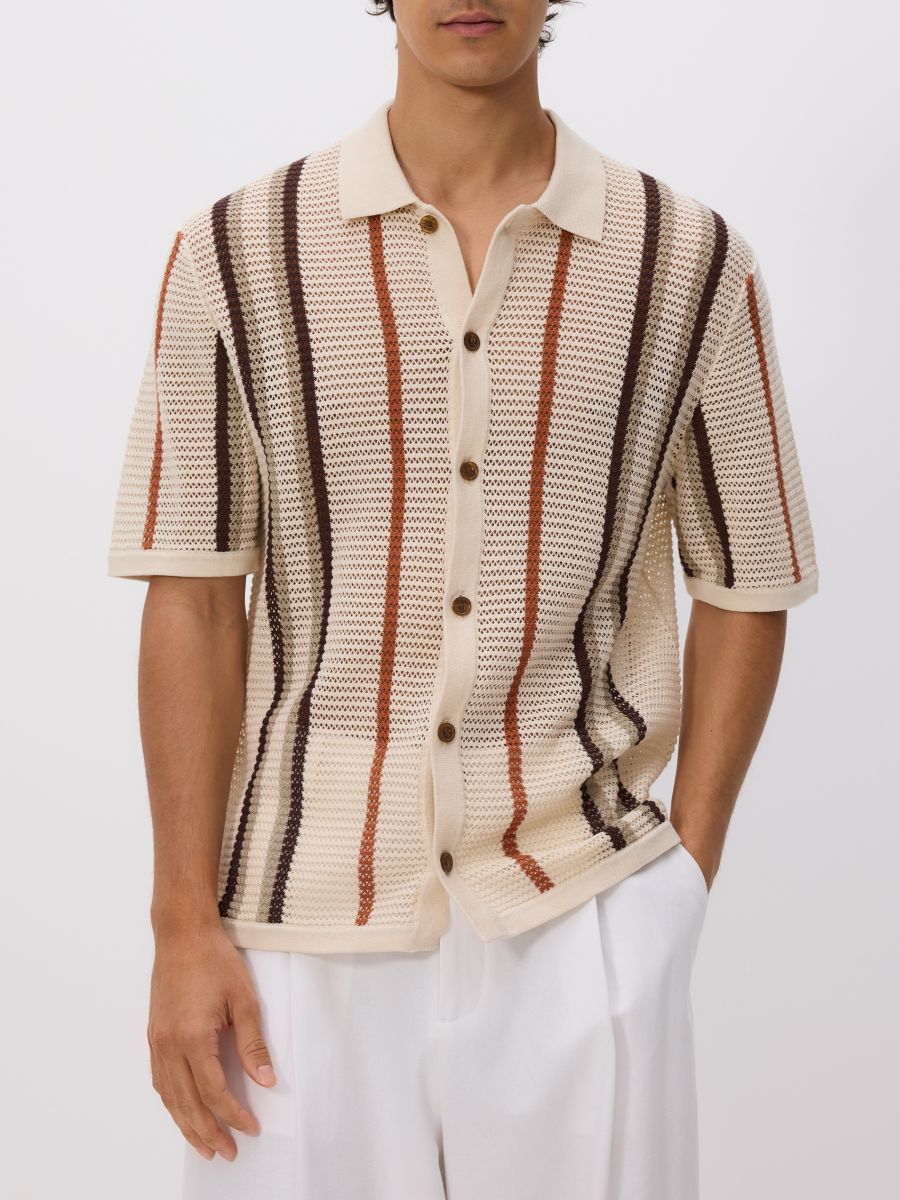 Stripe openwork jumper - beige - RESERVED - 2