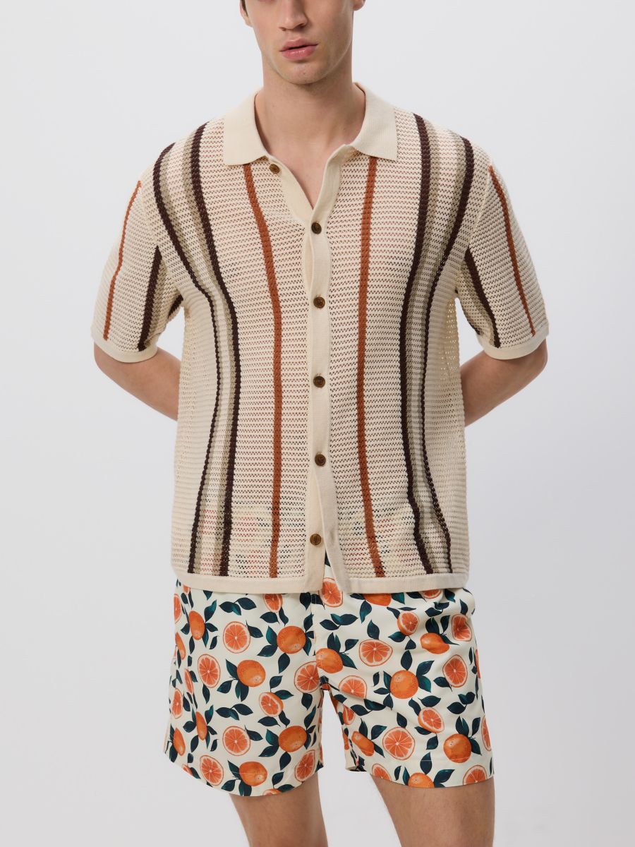 Stripe openwork jumper - beige - RESERVED - 4