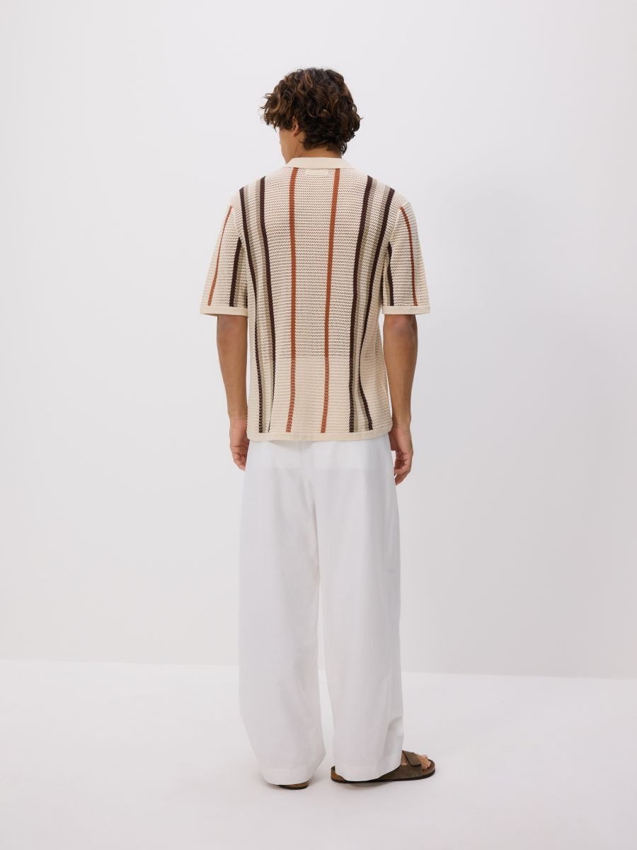 Stripe openwork jumper - beige - RESERVED - 4
