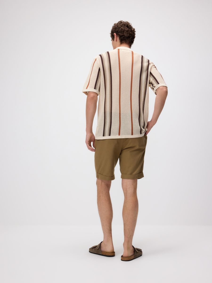 Pull à rayures ajouré - Beige - RESERVED - 4