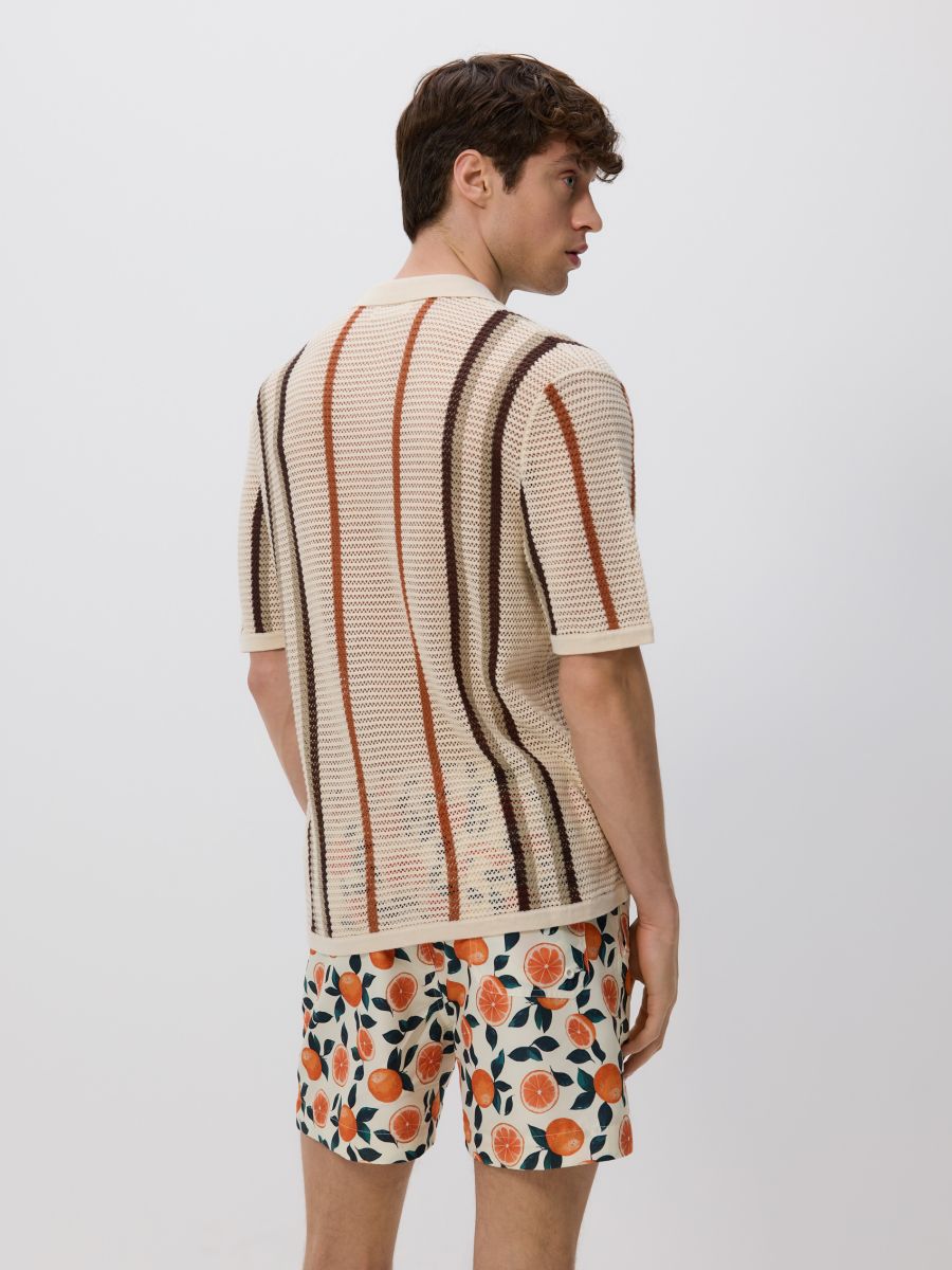 Stripe openwork jumper - beige - RESERVED - 5
