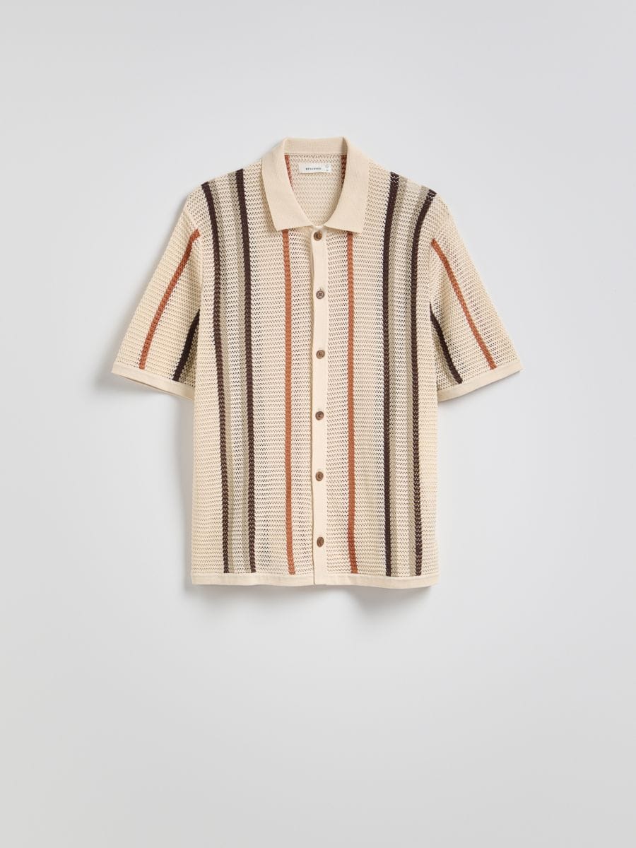Stripe openwork jumper - beige - RESERVED - 5