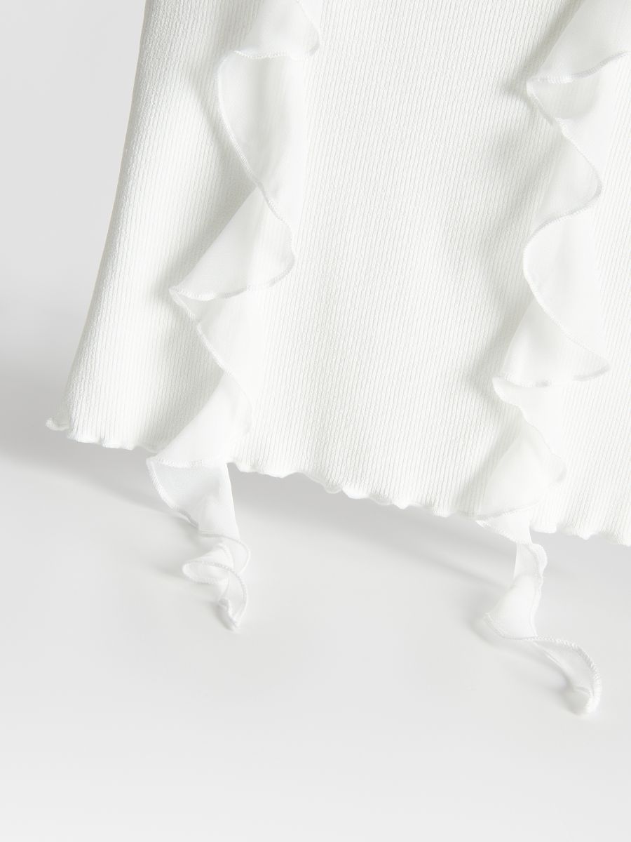 Long sleeve top with ruffle details - cream - RESERVED - 5