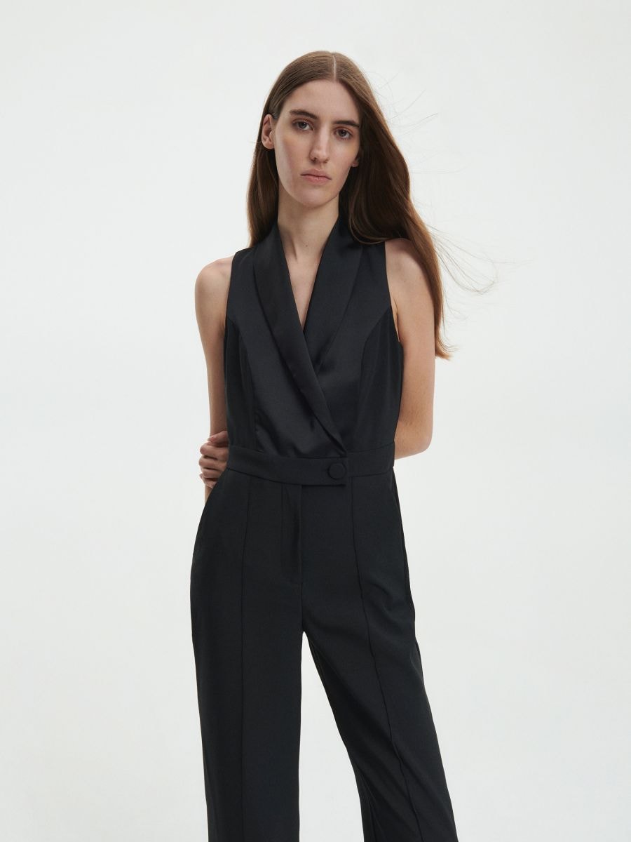 Plain jumpsuit - black - RESERVED - 8