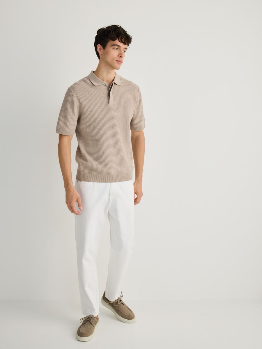 Polotrui van structuurstof - beige - RESERVED - 3