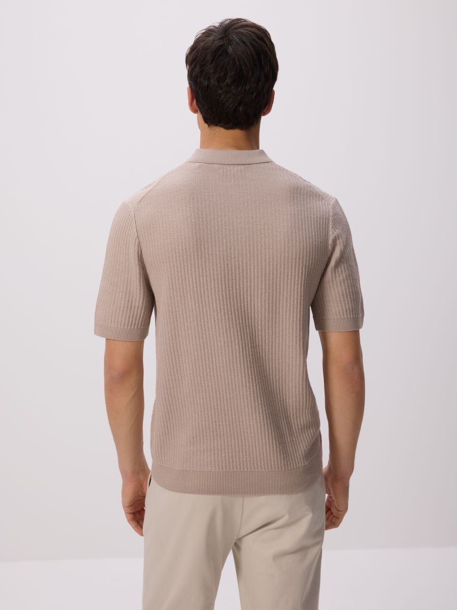 Polotrui van structuurstof - beige - RESERVED - 4