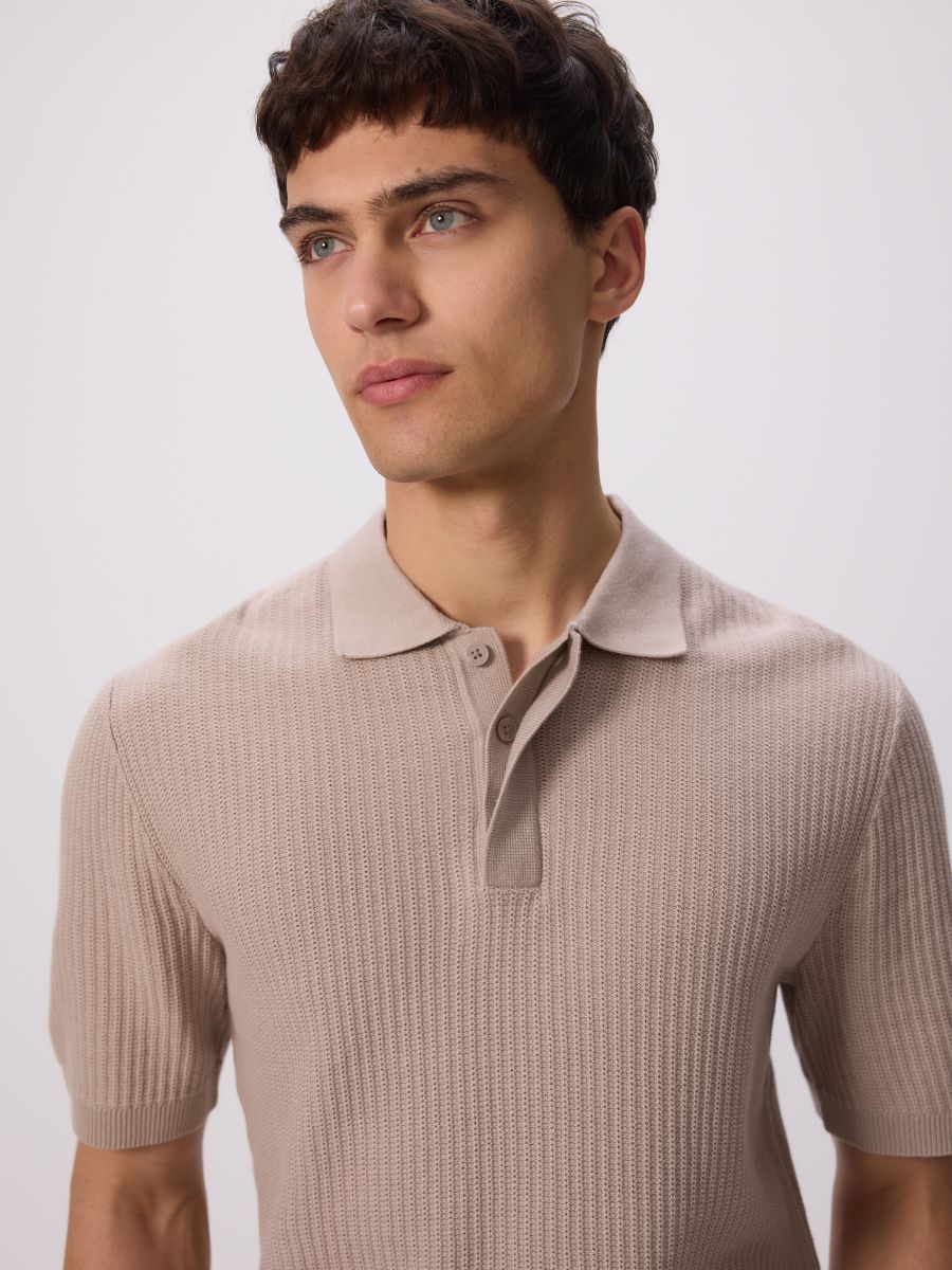 Polotrui van structuurstof - beige - RESERVED - 5
