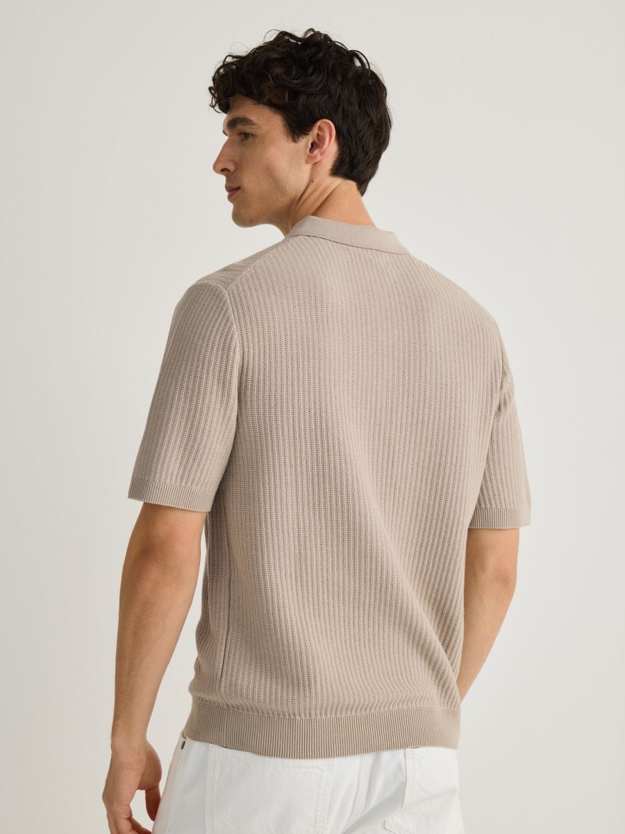 Polotrui van structuurstof - beige - RESERVED - 7
