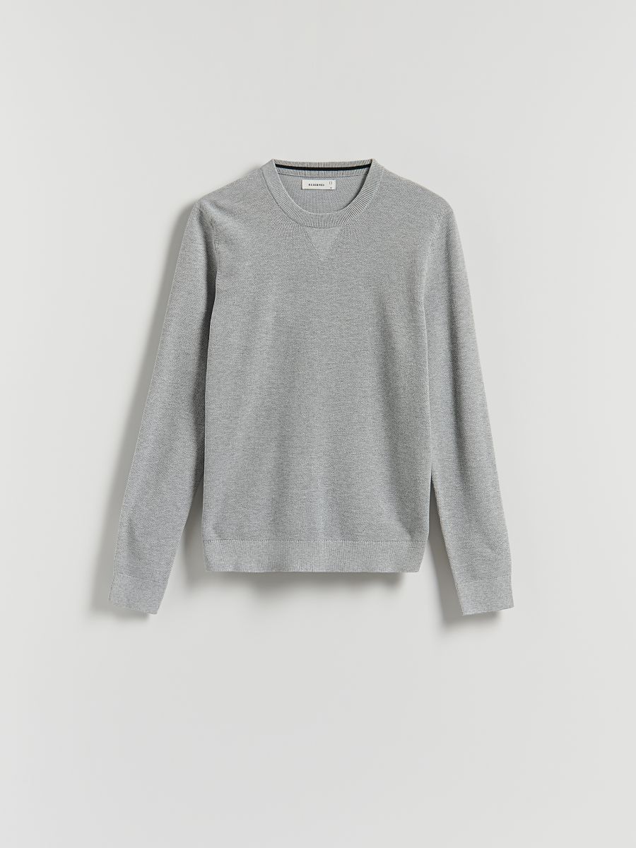 Structural cotton jumper - mid grey - RESERVED