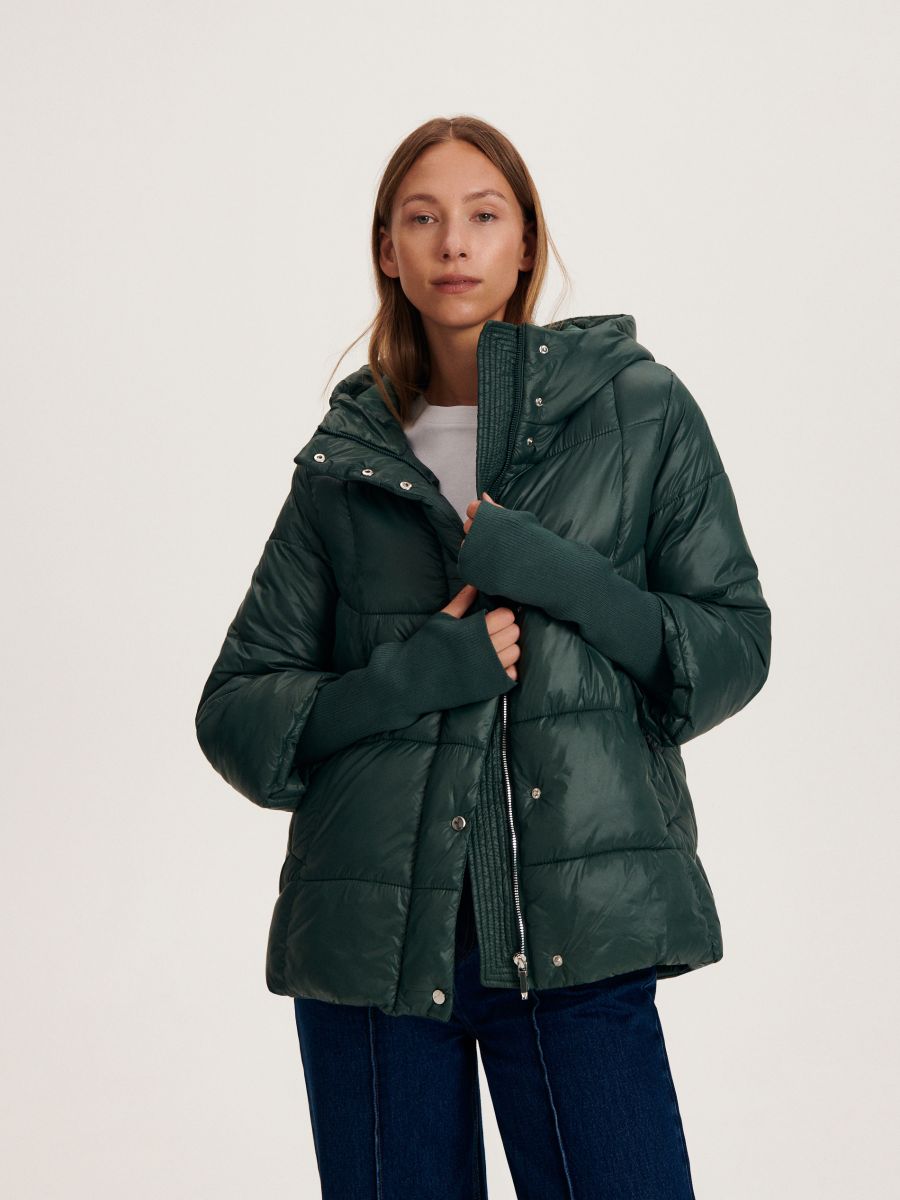 Jacket with ribbed cuffs - steel green - RESERVED - 3