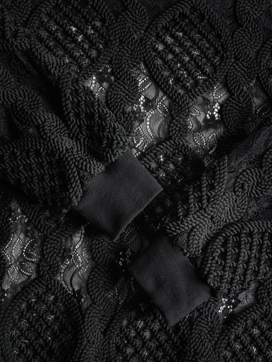 Gestickte Bluse - schwarz - RESERVED - 6
