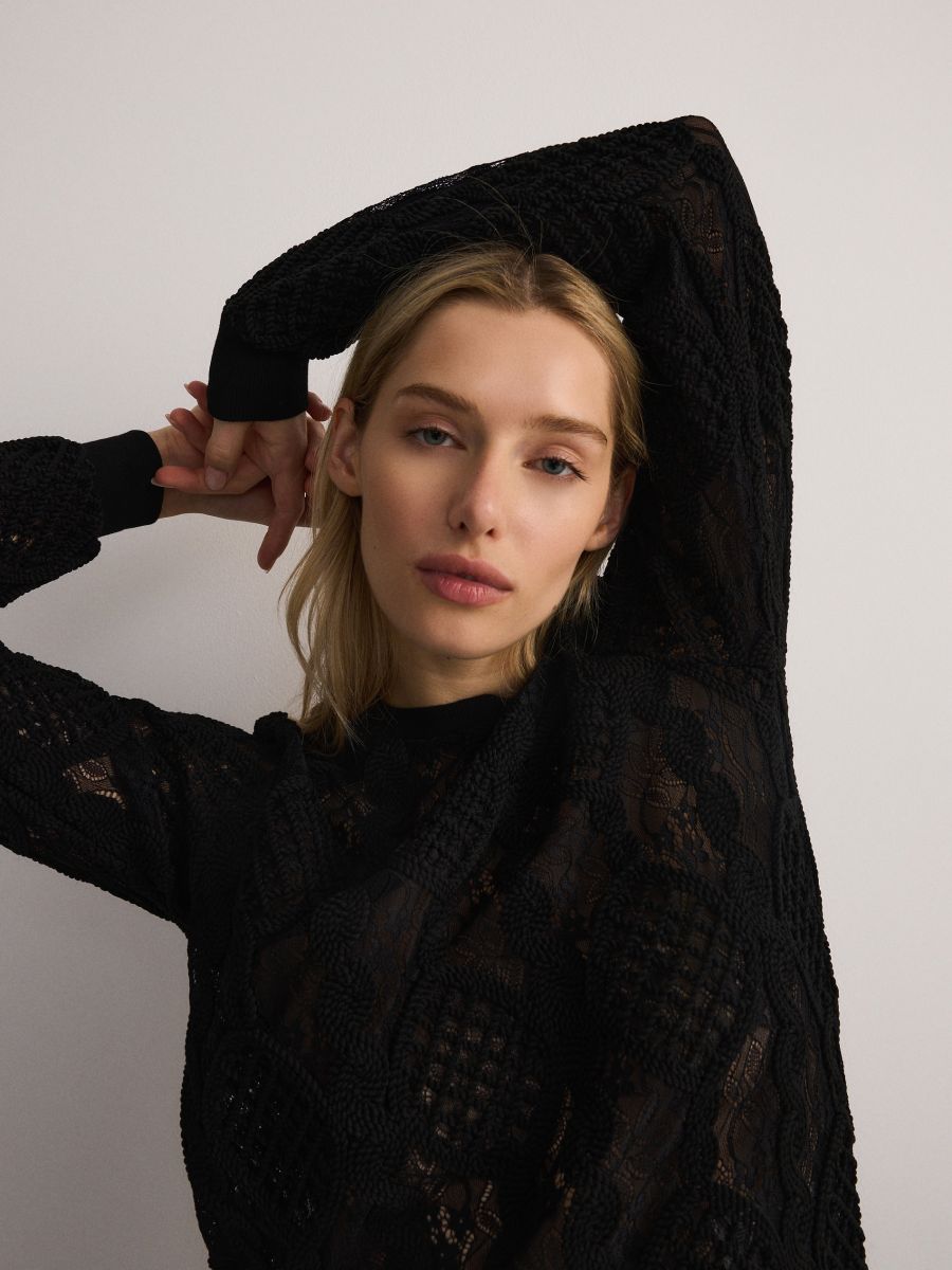 Blouse with embroidery detailing - black - RESERVED - 2