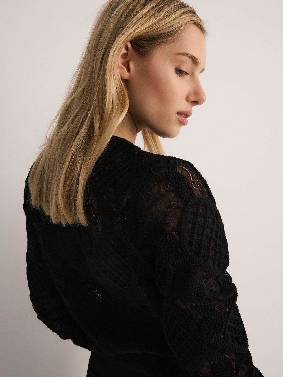 Blouse with embroidery detailing - black - RESERVED - 3