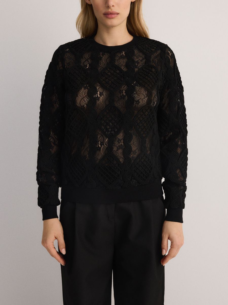 Blouse with embroidery detailing - black - RESERVED - 4