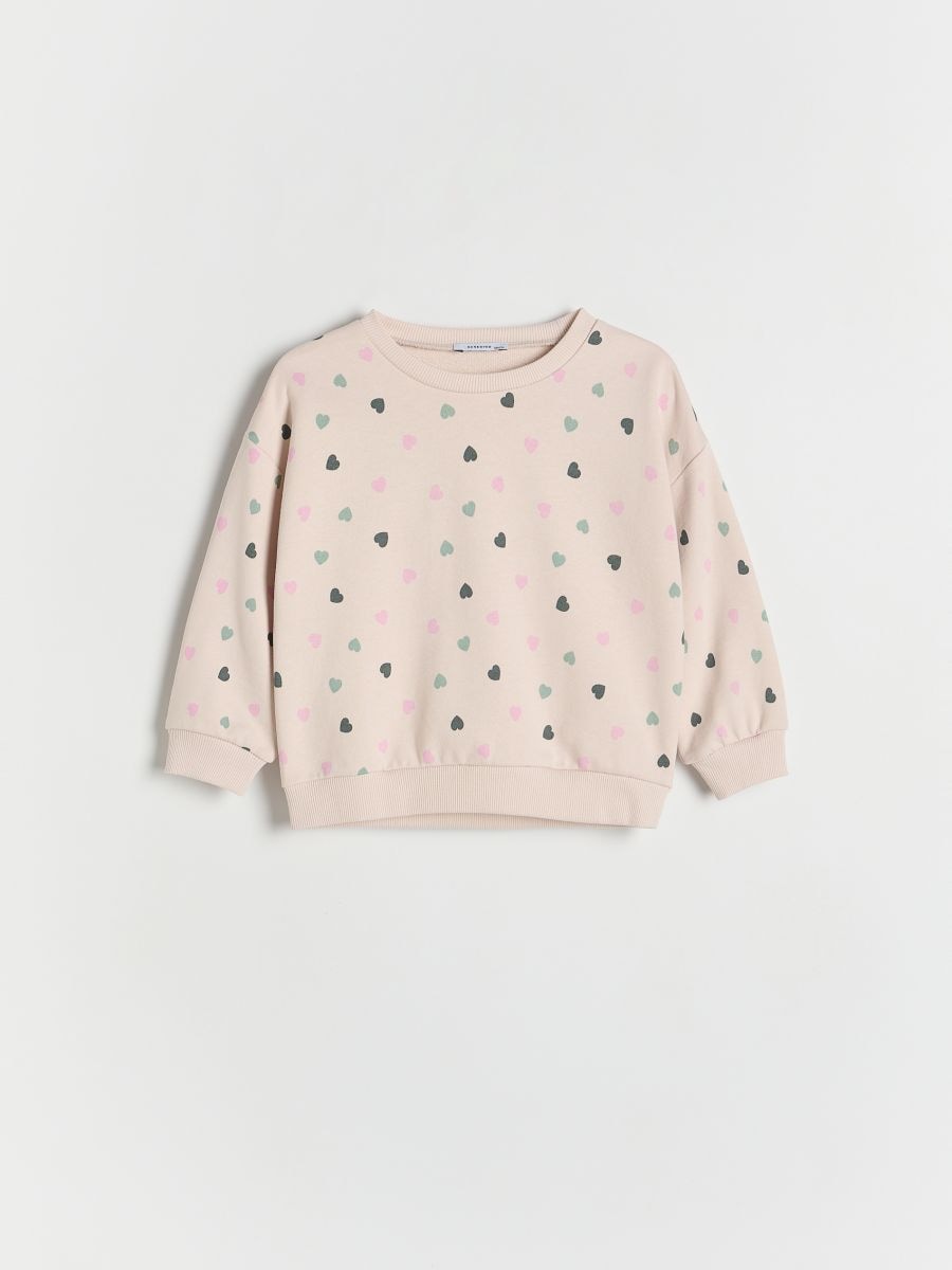 Heart print hoodie - nude - RESERVED - 3