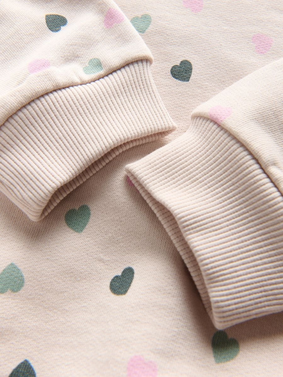 Heart print hoodie - nude - RESERVED - 4