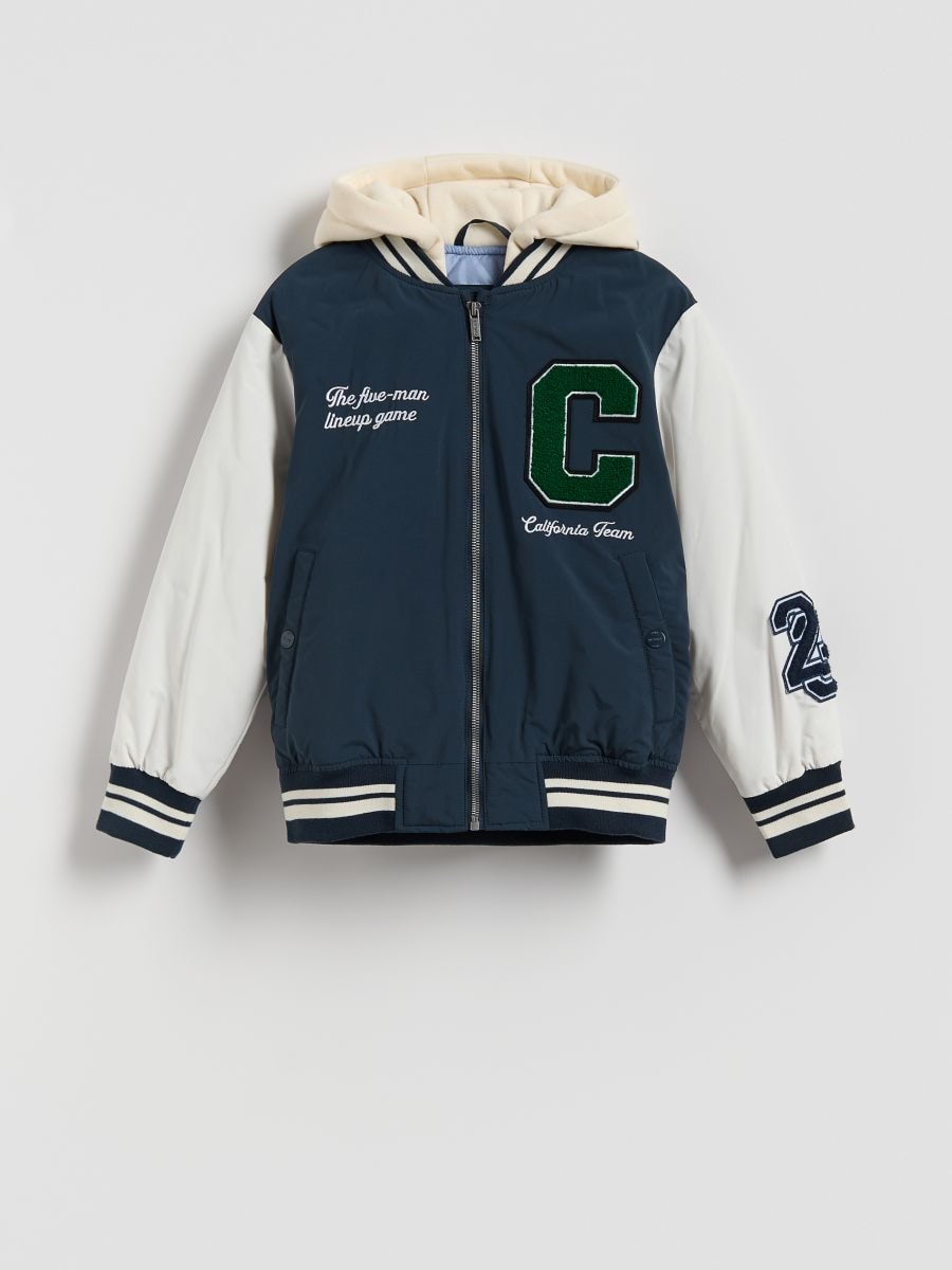 Oversized bomber jacket - navy - RESERVED