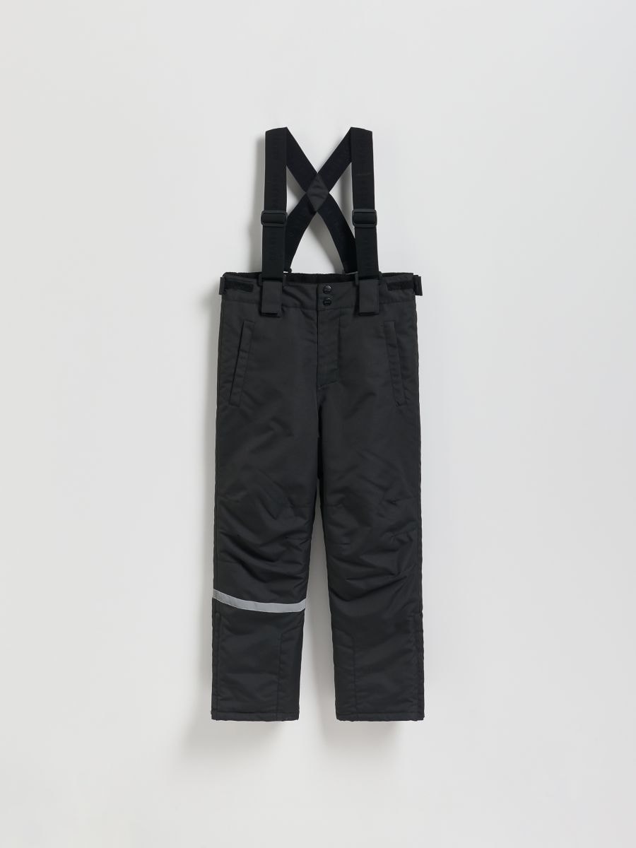 Traksidega vooderdatud püksid - must - RESERVED