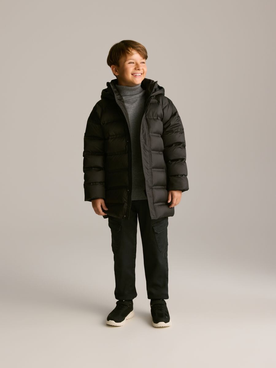 Down quilted jacket - black - RESERVED
