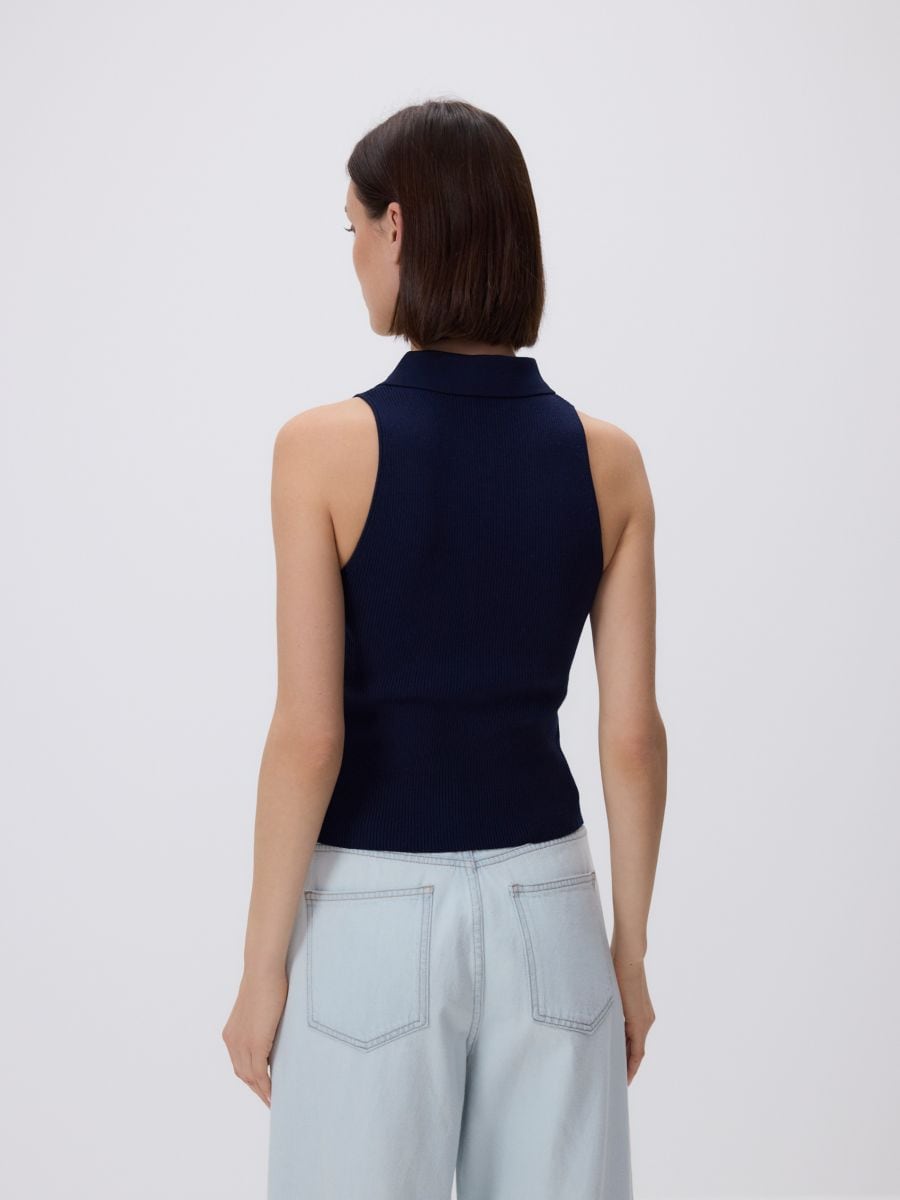 Top with decorative buttons - navy - RESERVED - 4
