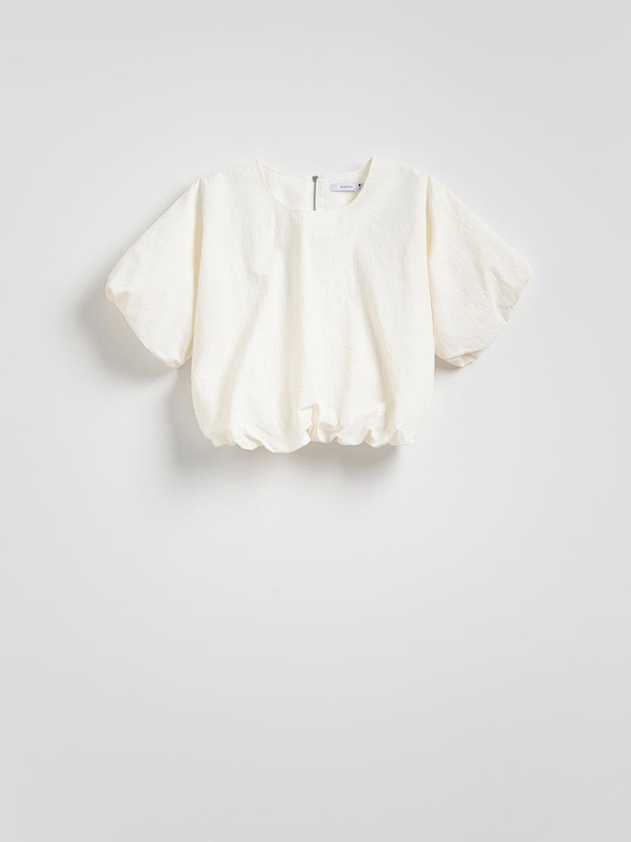 Short bubble blouse - white - RESERVED - 4