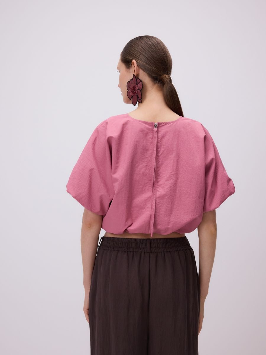 Short bubble blouse - pastel pink - RESERVED - 5