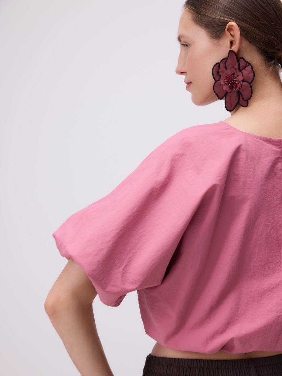 Short bubble blouse - pastel pink - RESERVED - 2