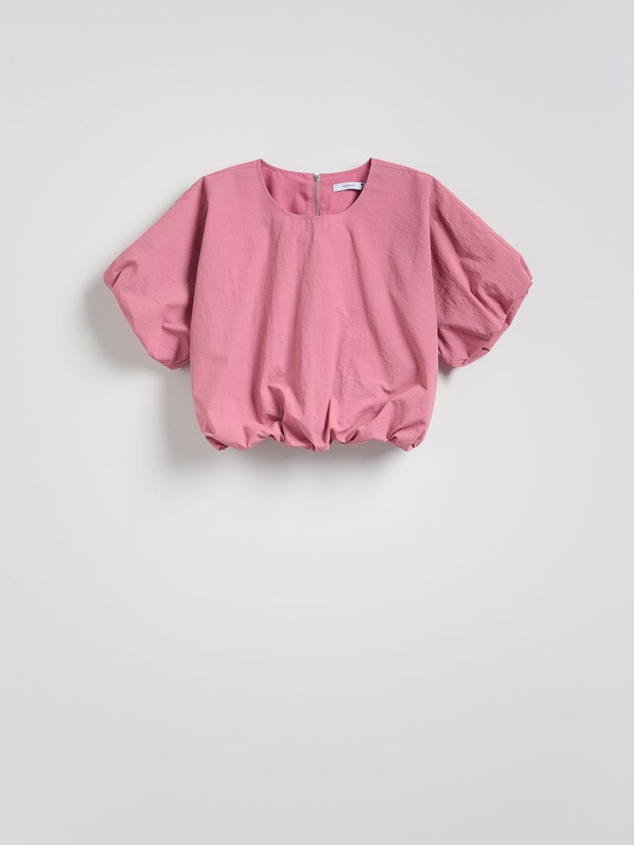 Short bubble blouse - pastel pink - RESERVED - 6