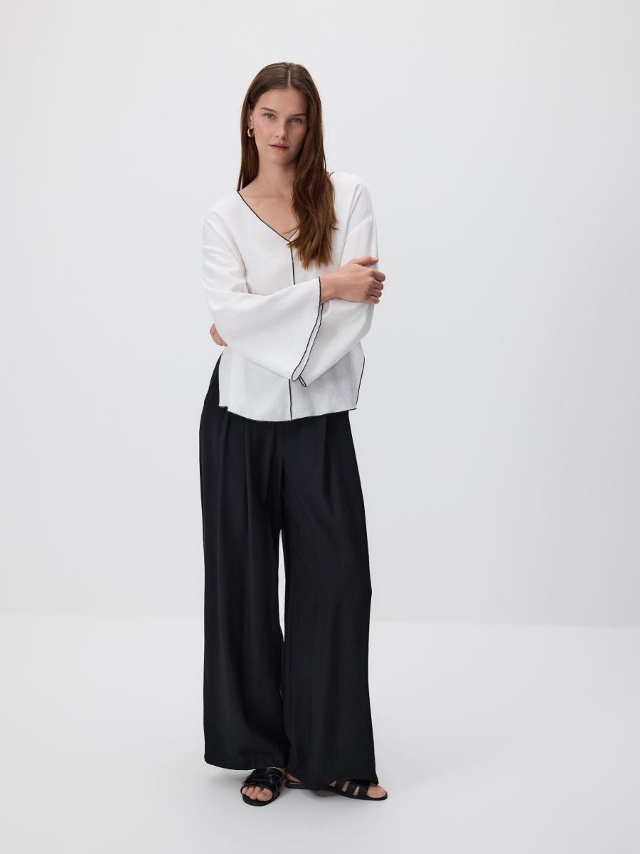 Linen blend top - white - RESERVED - 4