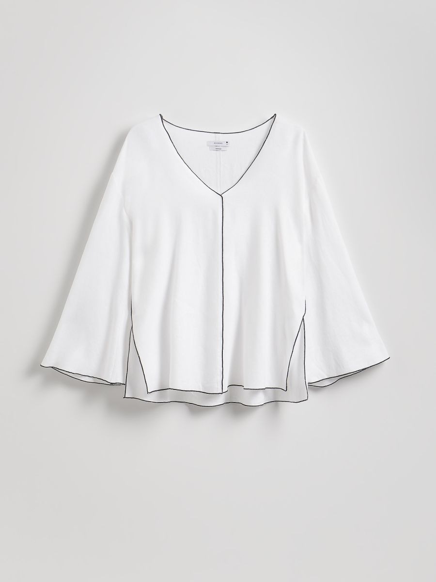 Linen blend top - white - RESERVED - 5