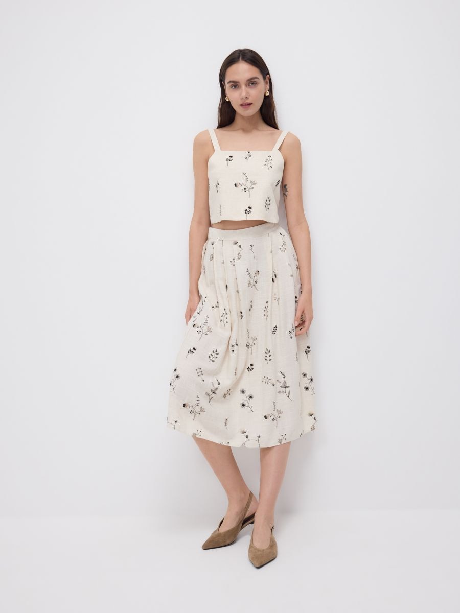 Viscose and linen top - beige - RESERVED - 2