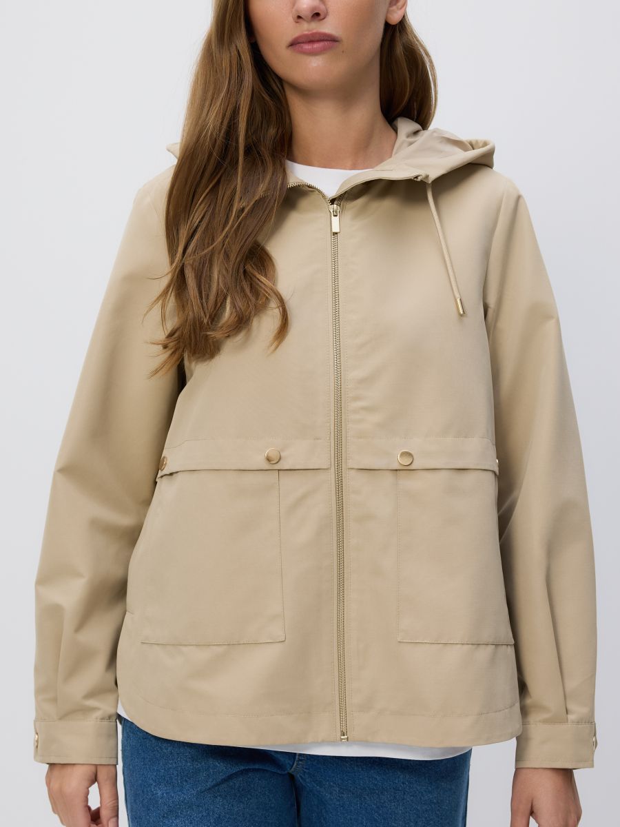 Hooded parka - beige - RESERVED